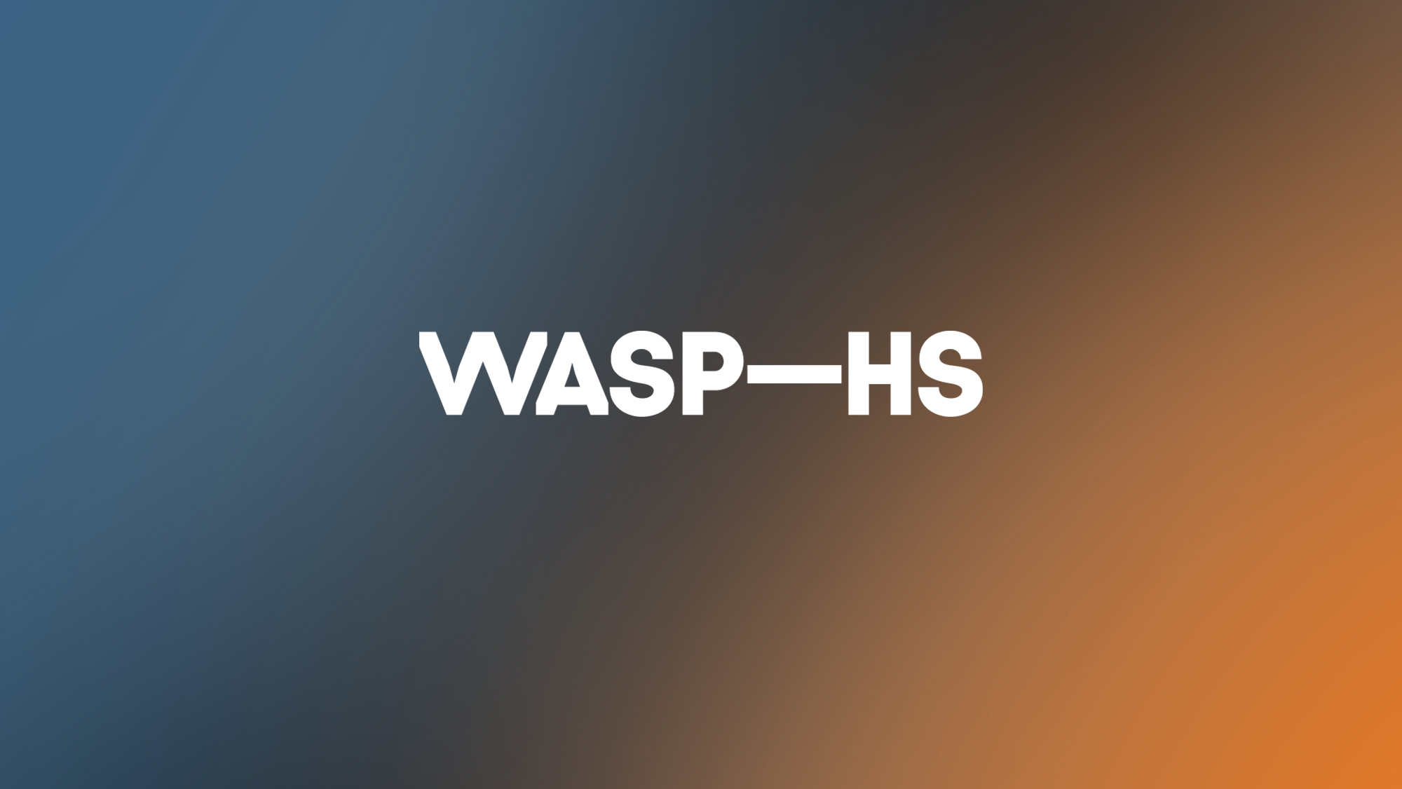 WASP-HS logo on blue and orange gradiant background